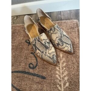 Chinese Laundry Matcha Shooter D'orsay Snakeskin Flats Size 9.5 Wore Once